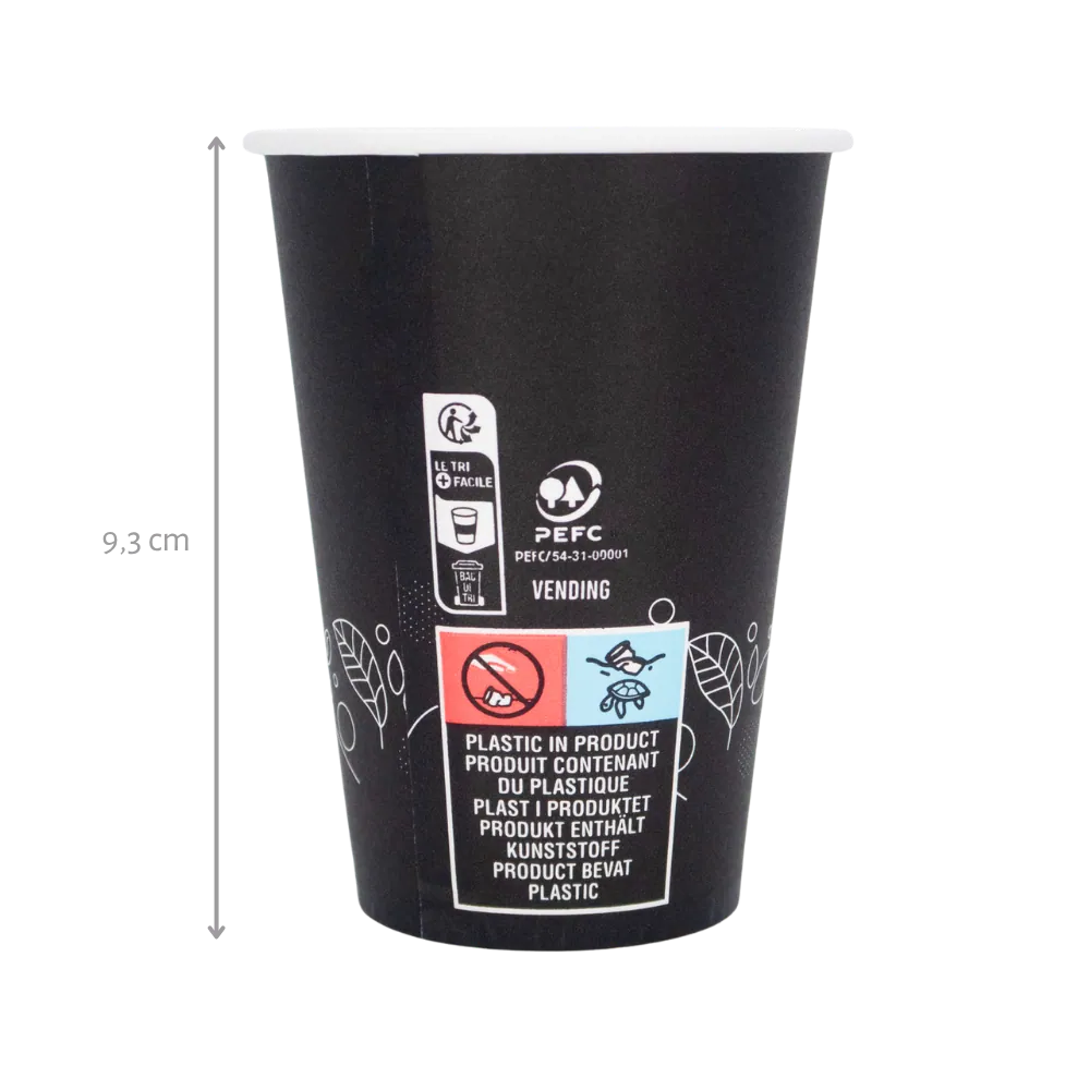 Gobelets noirs en carton 18cl